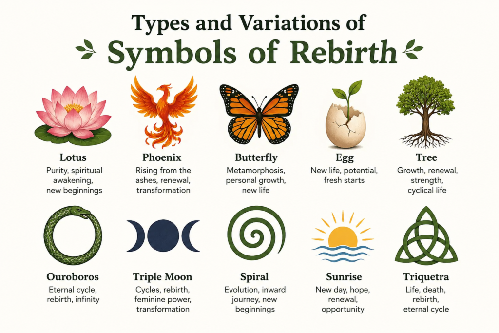 Types and Variations of Symbols of Rebirth