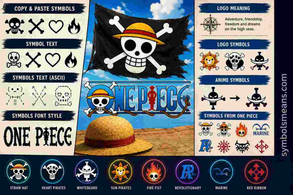 One Piece Symbols Guide, Text And Logos